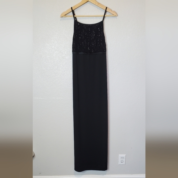 Byer Too California Elegant Black Evening Maxi Slip Dress Suze XS Vintage 90s - Picture 1 of 6